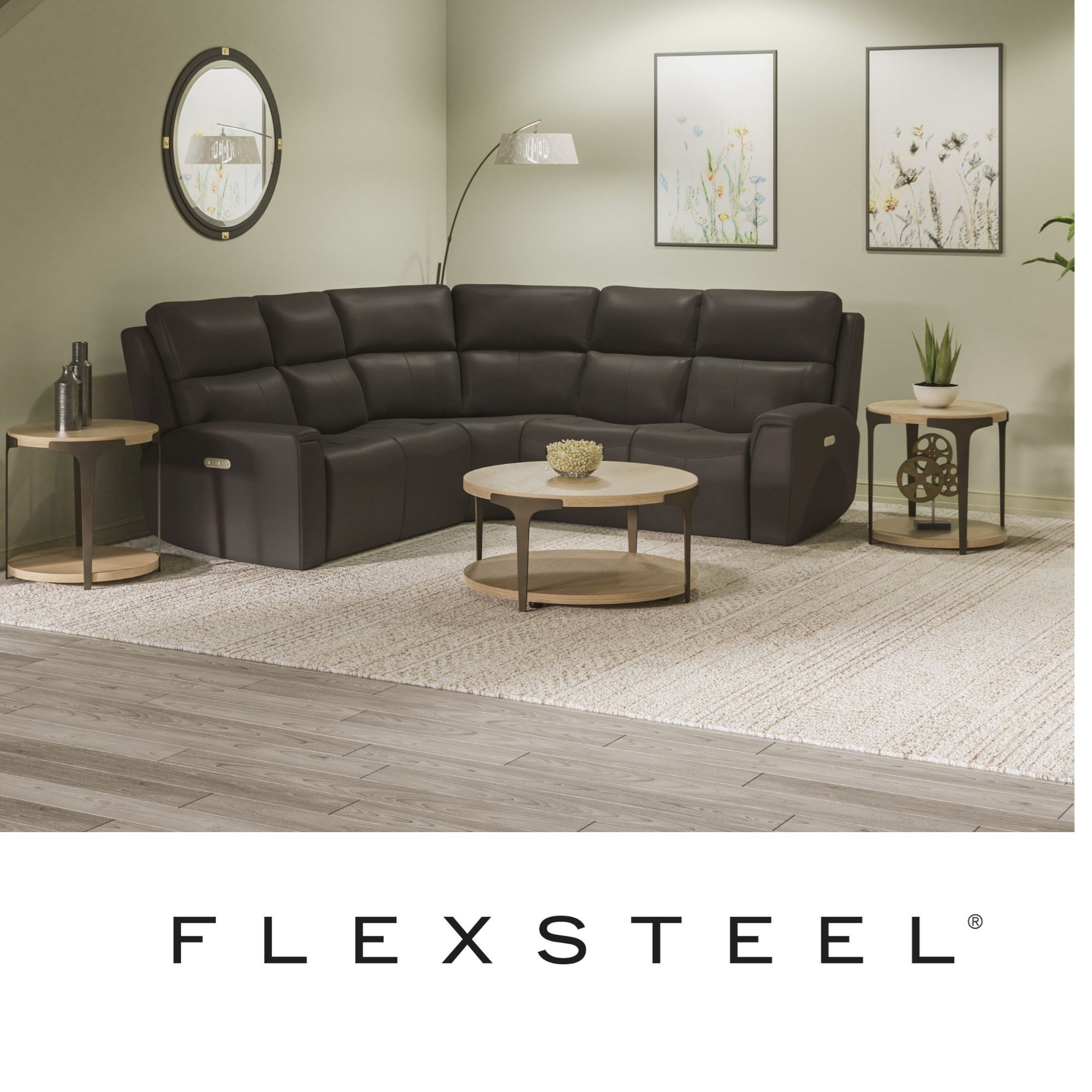 Jarvis Leather Power Reclining Sectional with Power Headrest

Contemporary Style with Lasting Comfort

Get the whole gang together for the big game or stretch out solo on the Jarvis Reclining Sectional with Power Headrests. This spacious sectional is high on comfort and well-being with our Zero Gravity recline technology, which takes pressure off your body and gives you a feeling of weightlessness. Keeping this sectional looking and feeling great is a breeze with our high-performance, easy-to-clean upholstery options, available in premium leather. Our patented DualFlex Spring System offers wide range of motion and ensures durability, even for the most rambunctious families. Use the power control on either side of the sectional to independently adjust the headrest and recline and achieve the perfect level of comfort and support. With clean lines, sleek pad-over arms and decorative cross-stitching, the Jarvis sectional will add contemporary style to any home.

Features:

• Contemporary look with clean lines, sleek arms and intricate cross-stitching

• Built to last with our DualFlex Spring System-sturdy steel ribbons attached to flexible coils that offer a wide range of motion and durability

• Power controls on either side independently adjust the headrest and recline for a personalized sit

• Separate home buttons on either side return the headrest and footrest to their original positions with one touch

• High-density cushions consist of a high-resiliency, high-density polyurethane foam core

• Durable leather upholstery holds up in the most demanding environments

• USB port built into power control for convenient charging

Dimensions
102 inches x 102 inches 
depth is 39 inches