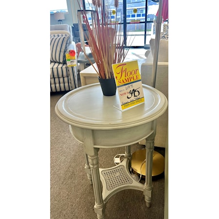 Round Gray Accent Table 