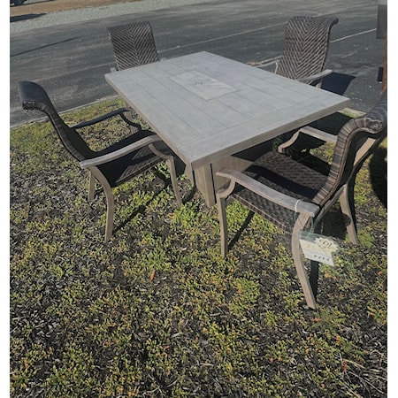 Rectangular Fire Pit Dining table & 4 Chairs
72"x42"