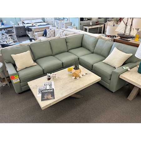 100% Leather sectional from Klaussner, American Made, Free Local Delivery
