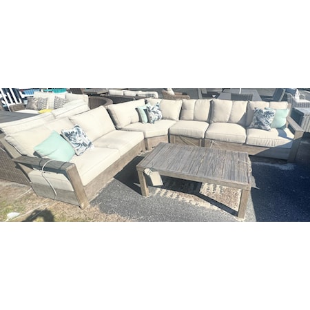 4-Piece Outdoor Sectional, & Rectangular Coffee Table
Sectional: 119.5"W x 91.5"D x 36"H
Coffee Table: 48"W x 26"D x 18"H