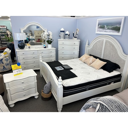 Complete King Bedroom set, King Panel Bed, Dresser, Mirror, Chest, Nightstand, Free Local Delivery
