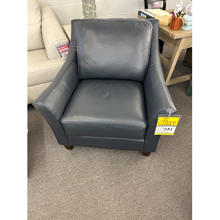 100% Navy Leather Klaussner American Made Accent Chair 
