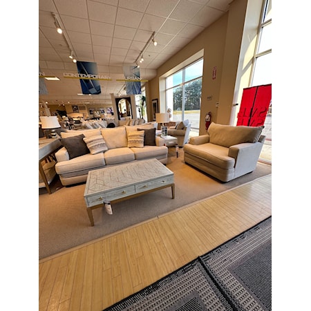 Fabric Klaussner Sofa with Oversized Chair - perfect for any family room and ready for delivery within the next 2 weeks. All floor sample items are sold as-is.