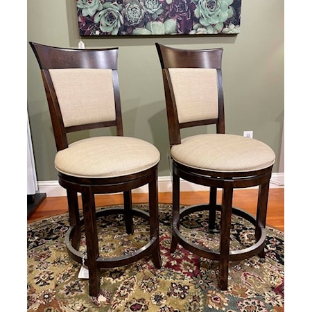 Canadel solid birch counter stool pair