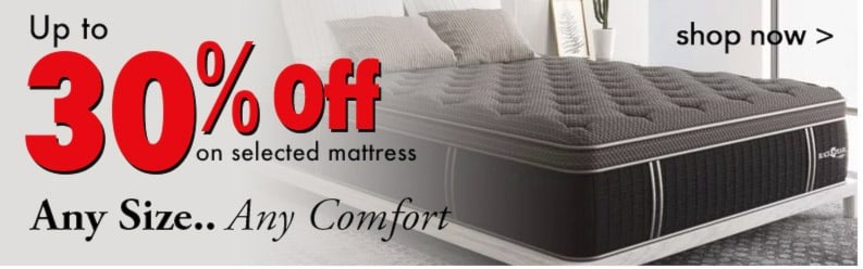 Up to 30% Off on select mattresses | shop now >