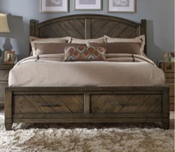 brown finished bed frame