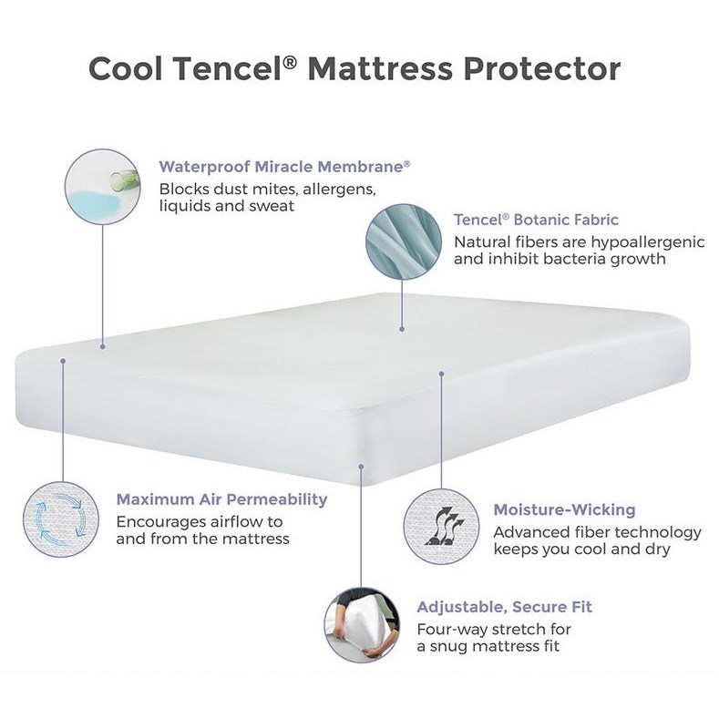Protect A Bed Cool Tencel Mattress Protector Tsp0142 King Cool