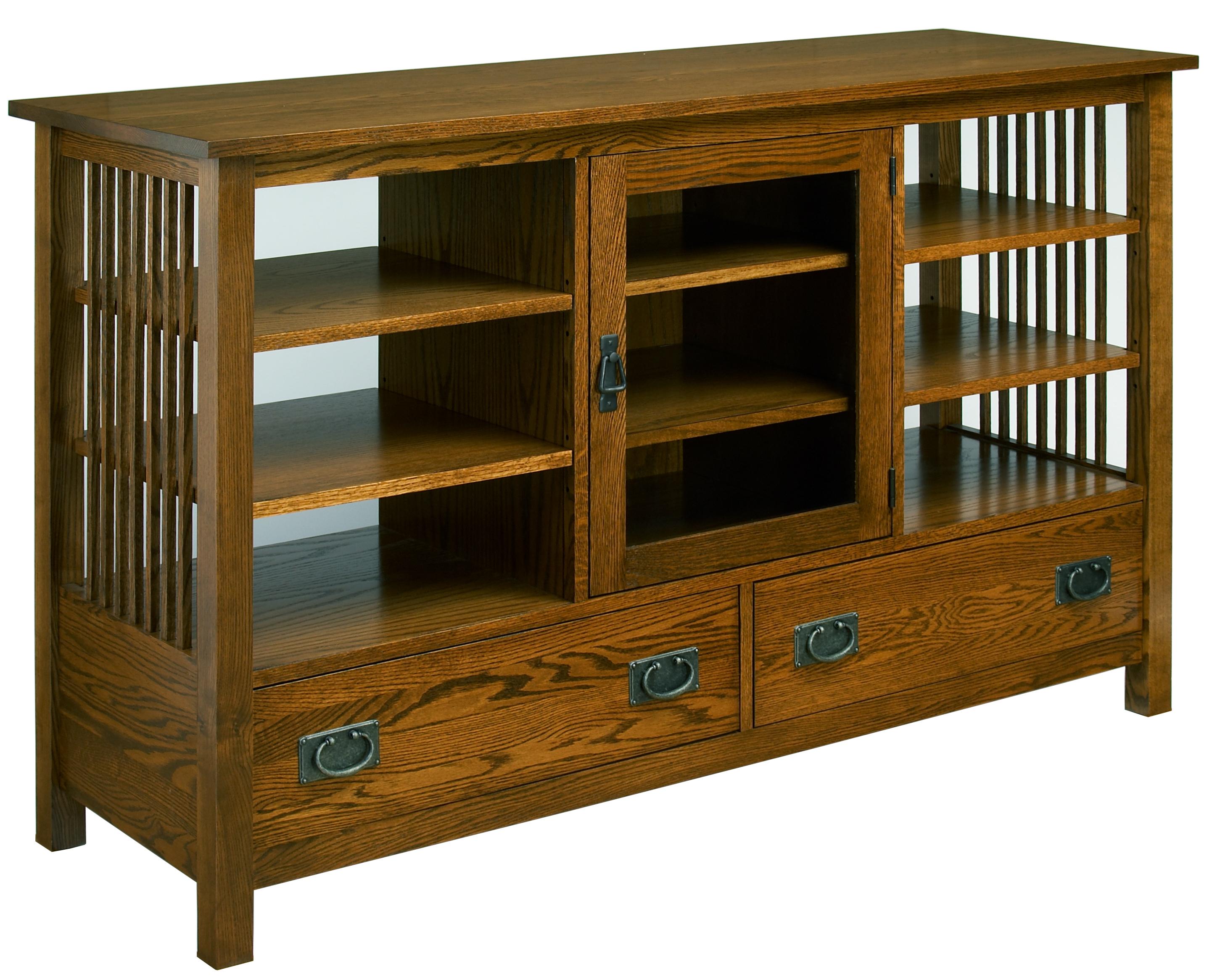 Aa Laun Workbench Classics Glass Door Entertainment Console With 2