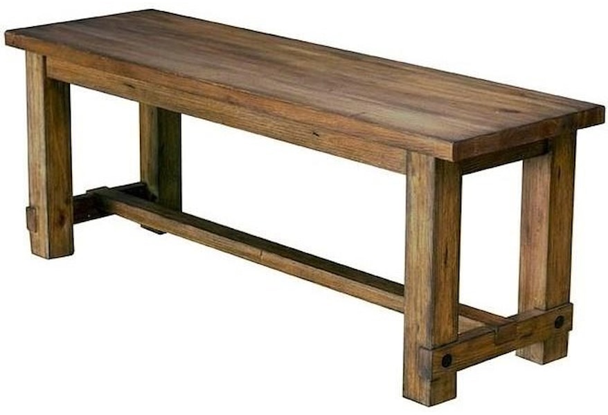 Aamerica Anacortes Solid Wood Dining Bench With Trestle Styling
