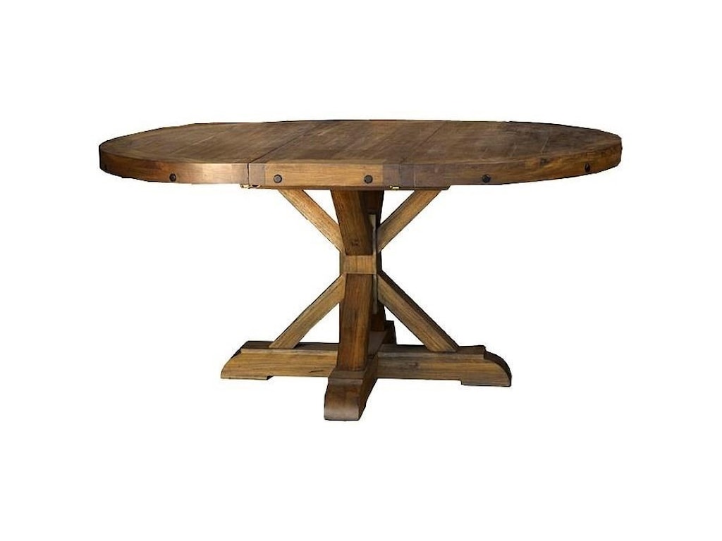 Aamerica Anacortes Round To Oval Pedestal Dining Table With Leaf Wayside Furniture Kitchen Tables