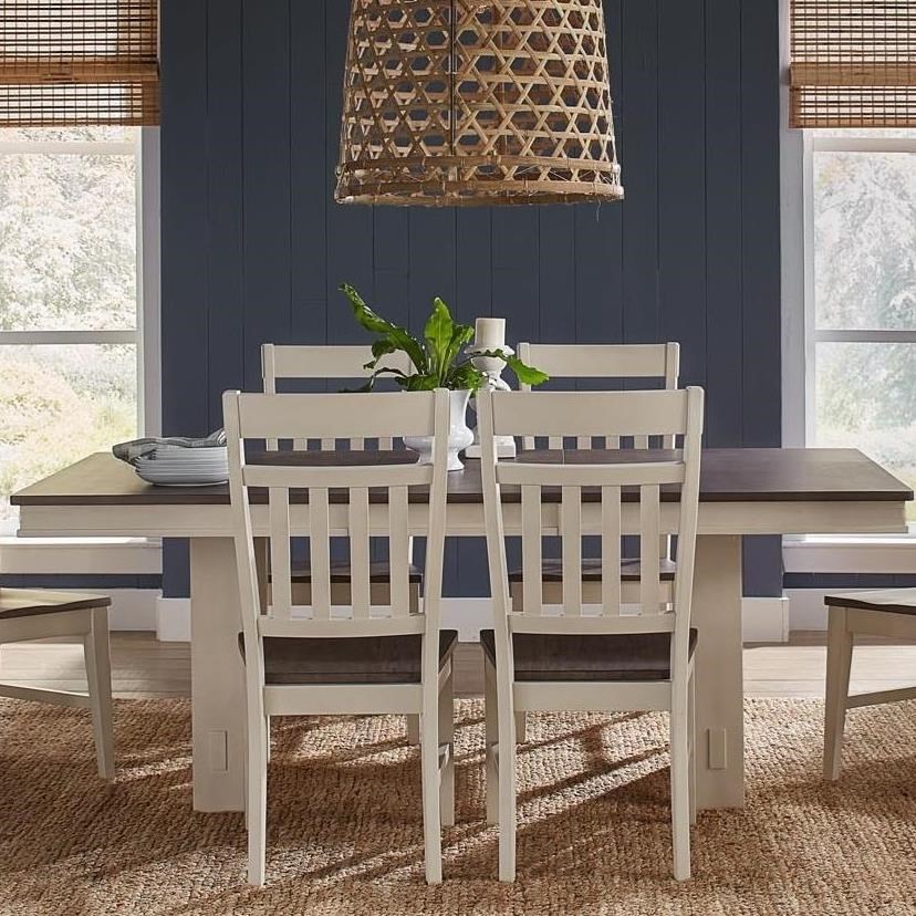 Aamerica Bremerton Solid Wood Transitional Dining Table With 18