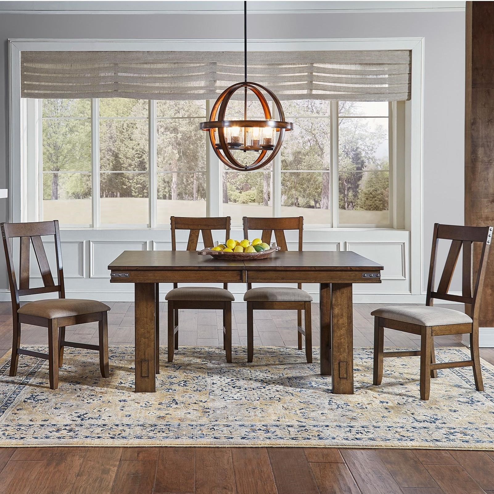 Aamerica Eastwood Dining Solid Wood Table With Butterfly Leaf And 4 Side Chairs Wayside Furniture Dining 5 Piece Sets