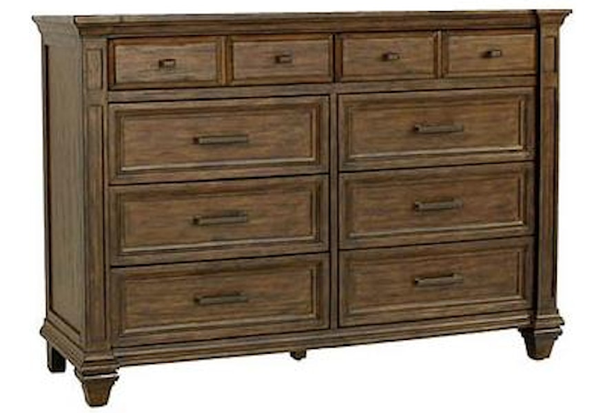 Aamerica Gallatin Solid Mahogany 8 Drawer Dresser With Square