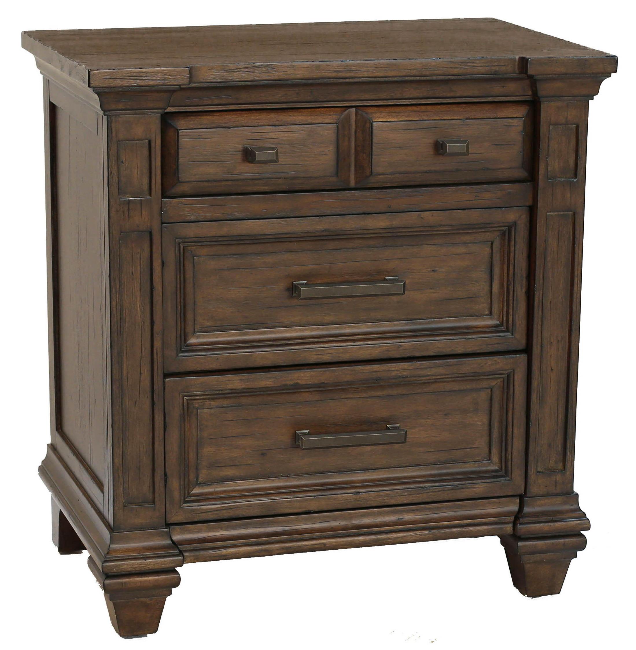 Aamerica Gallatin 3 Drawer Solid Mahogany Nightstand With Square
