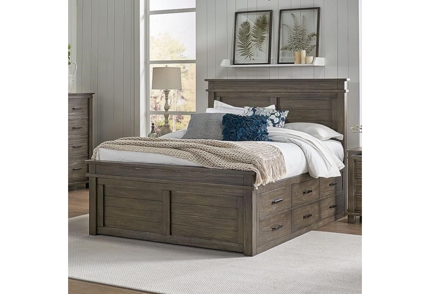 Aamerica Glacier Point Queen Captain Bed With Underbed Storage Queen Captain Bed With Underbed Storage