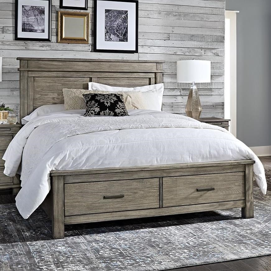 Aamerica Glacier Point Transitional Solid Wood King Storage Bed With 2 Drawers Wayside Furniture Platform Beds Low Profile Beds This bed frame is designed for a standard king size mattress. glacier point king storage bed