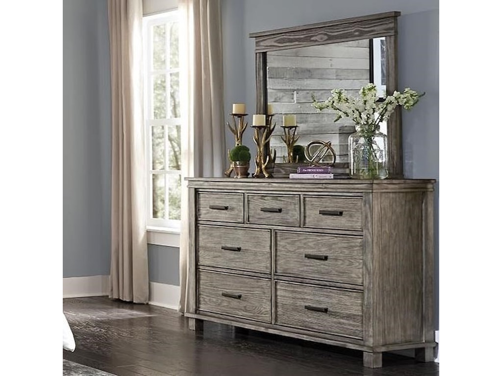 Aamerica Glacier Point Transitional Solid Wood 7 Drawer Dresser