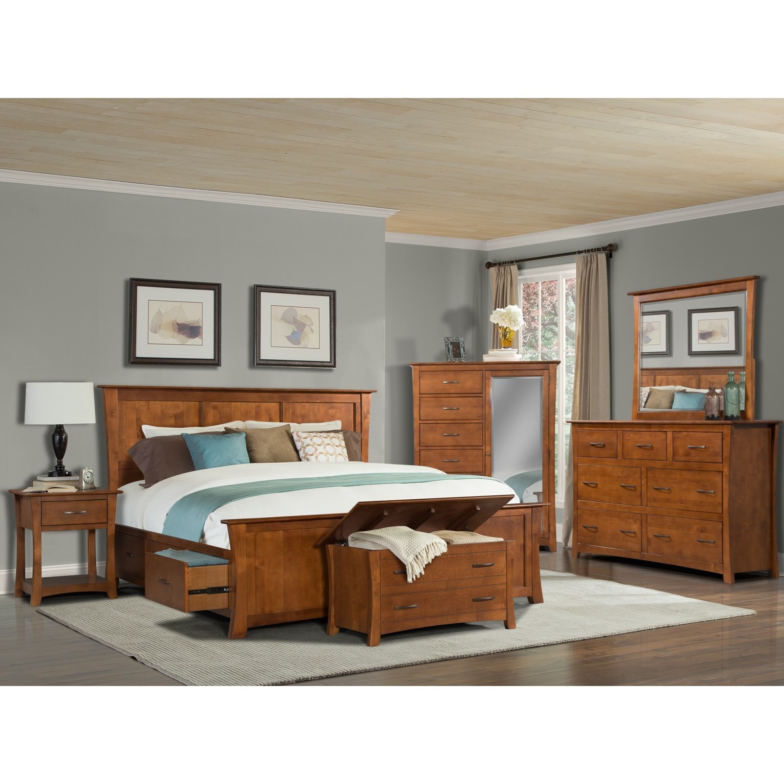 Aamerica Grant Park Queen Bedroom Group Wilson S Furniture Bedroom Groups