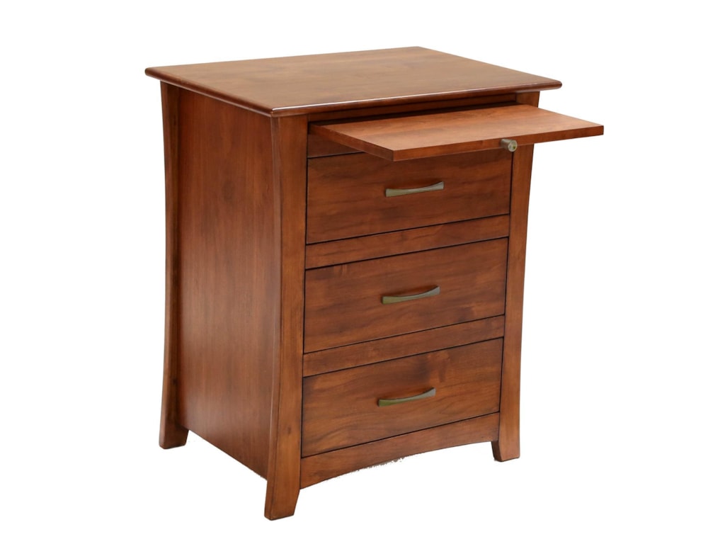 Aamerica grant park 3 drawer nightstand with pull out tray novello home furnishings night stands