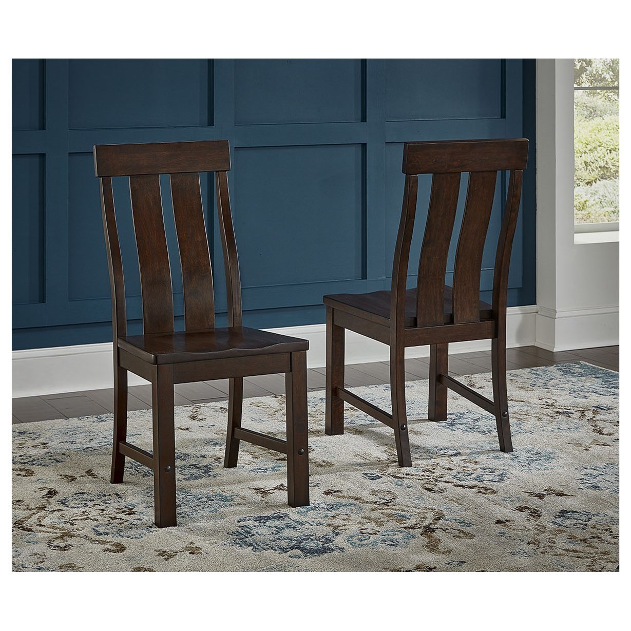 Aamerica Henderson Transitional Solid Wood Side Chair With Slatted Back Howell Furniture Dining Side Chairs