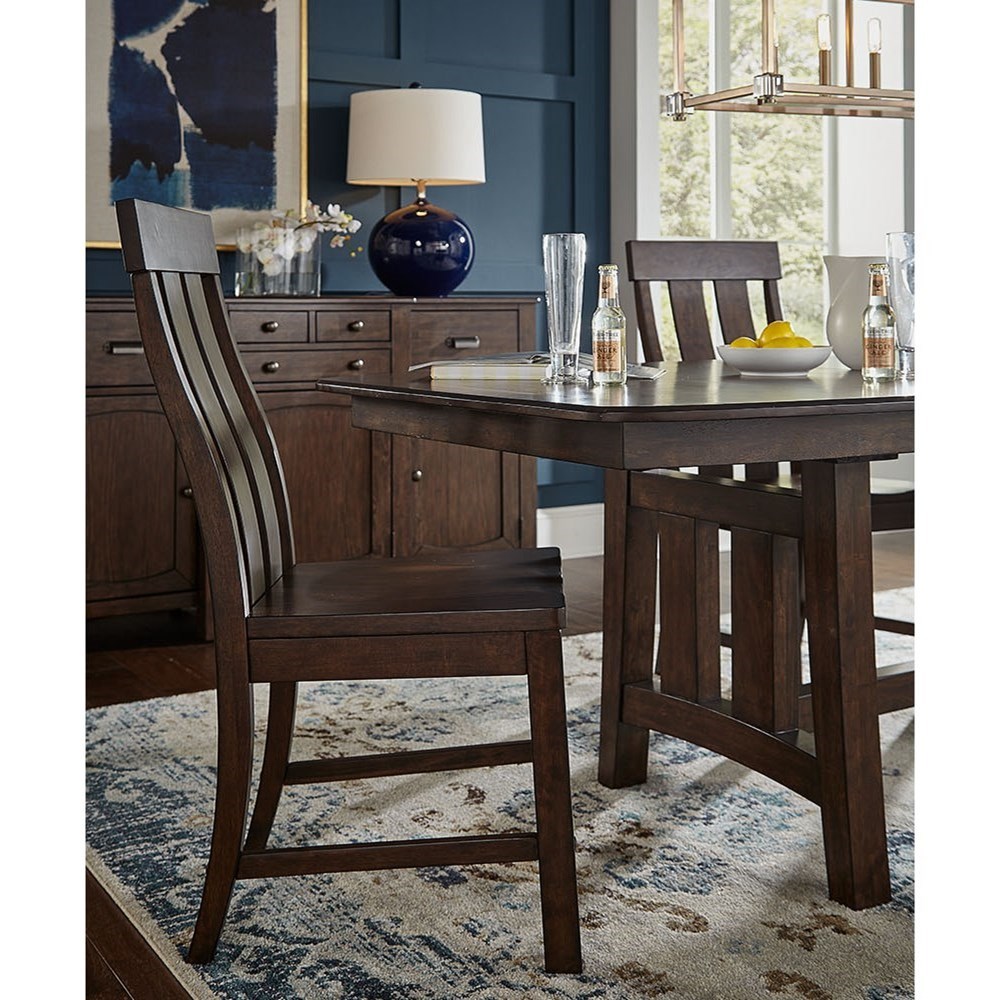 Aamerica Henderson Transitional Solid Wood Side Chair With Slatted Back Howell Furniture Dining Side Chairs