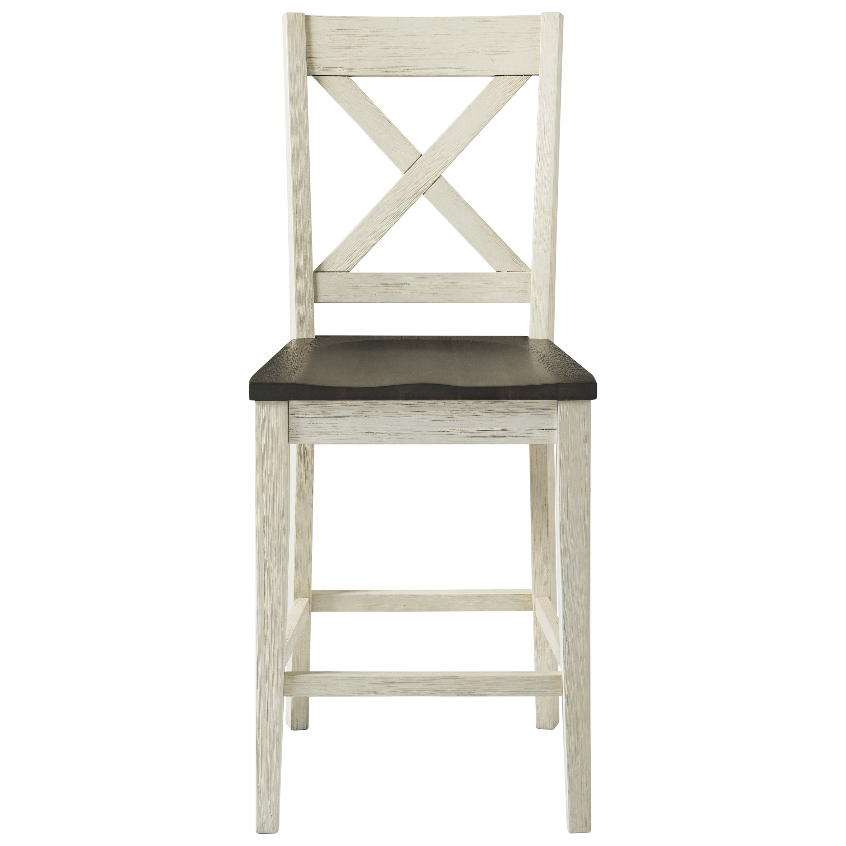 Aamerica Huron Transitional Solid Wood Bar Stool With X Back Design Suburban Furniture Bar Stools