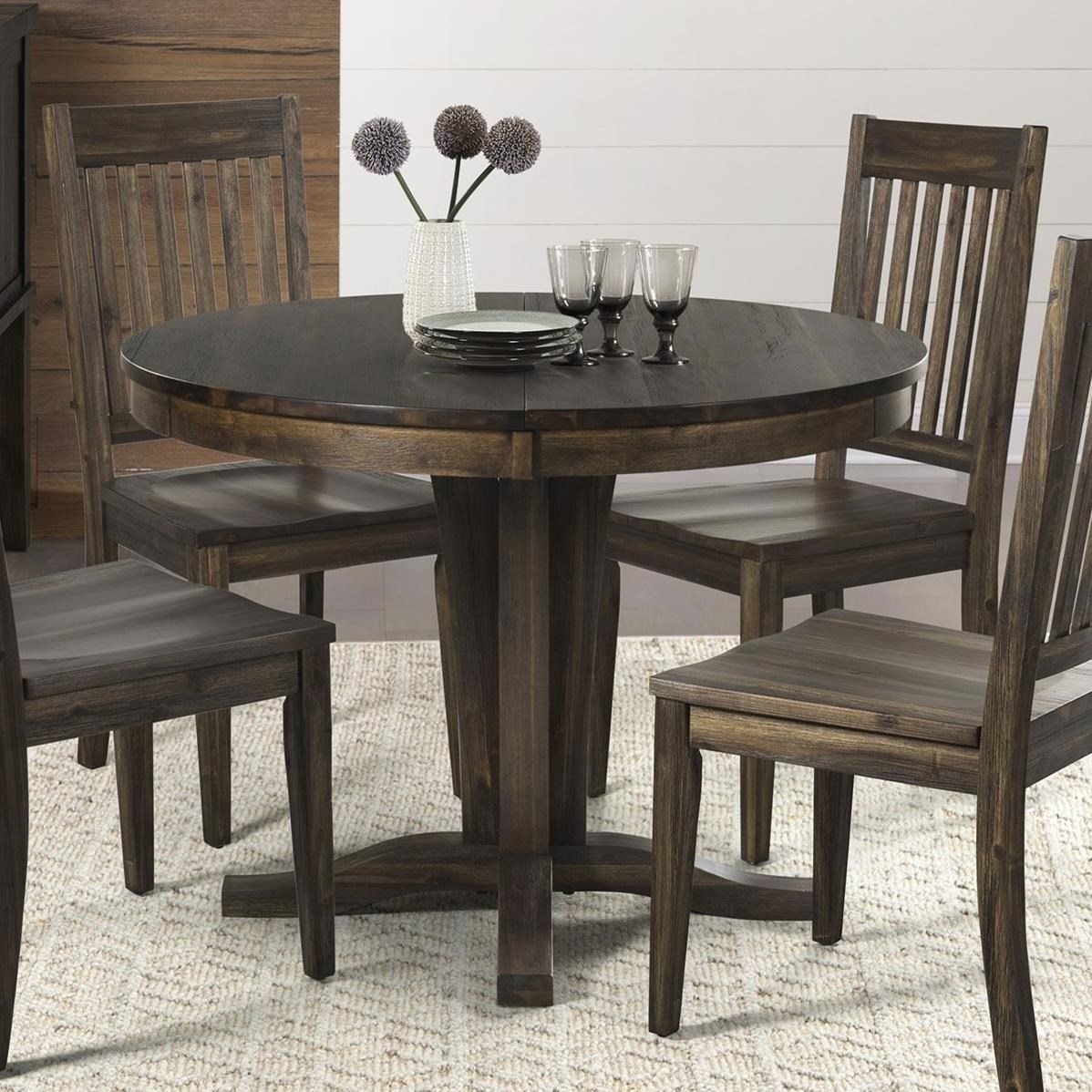 Aamerica Huron Transitional Solid Wood Pedestal Table With