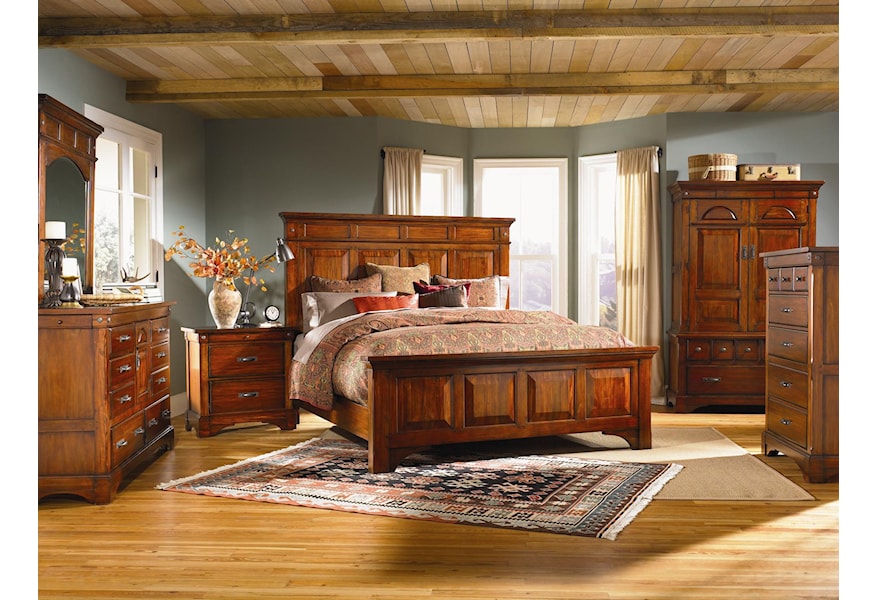 Aamerica Kalispell Kal Rm 5 03 0 Queen Wood Mantel Bed Furniture
