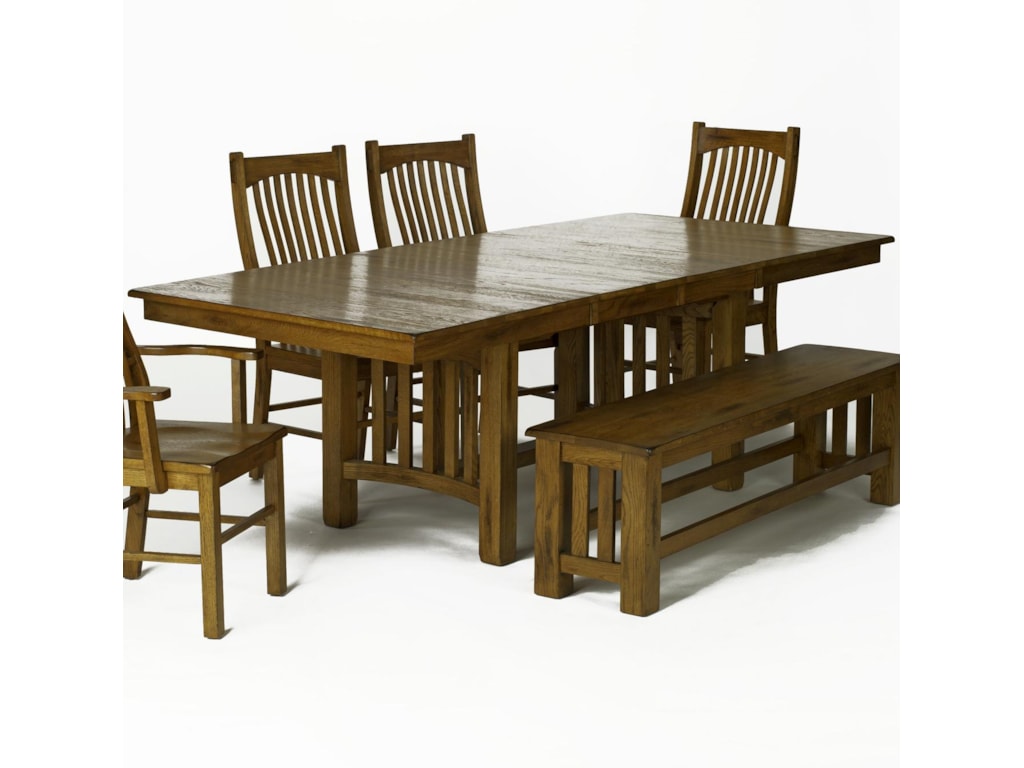Aamerica Laurelhurst Trestle Table With Self Storing Leaves Aamerica Laurelhursttrestle Table
