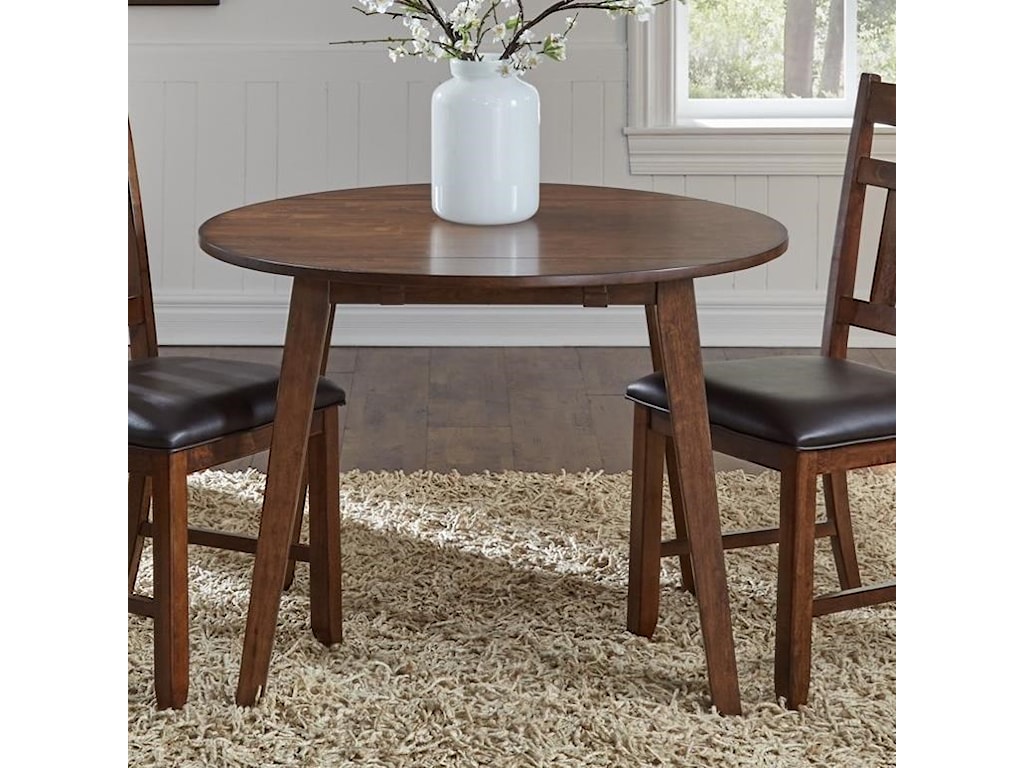 Aamerica Mason Round Drop Leaf Dining Table Conlins Furniture Dining Tables