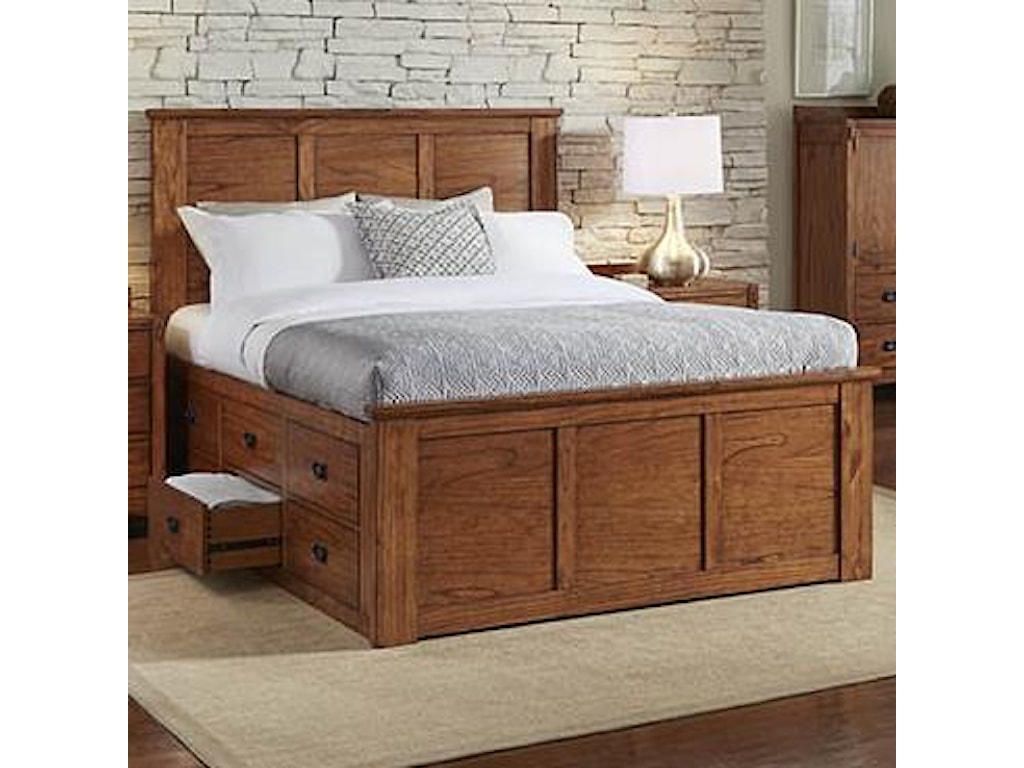 Aamerica Mission Hill Queen Captain S Bed With Storage Drawers