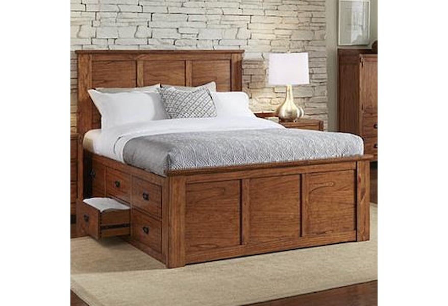 Aamerica Mission Hill Mih Ha 5 25 1 California King Captain S Bed With Storage Drawers Factory Direct Furniture Captain S Beds California King Captain Bed Frame