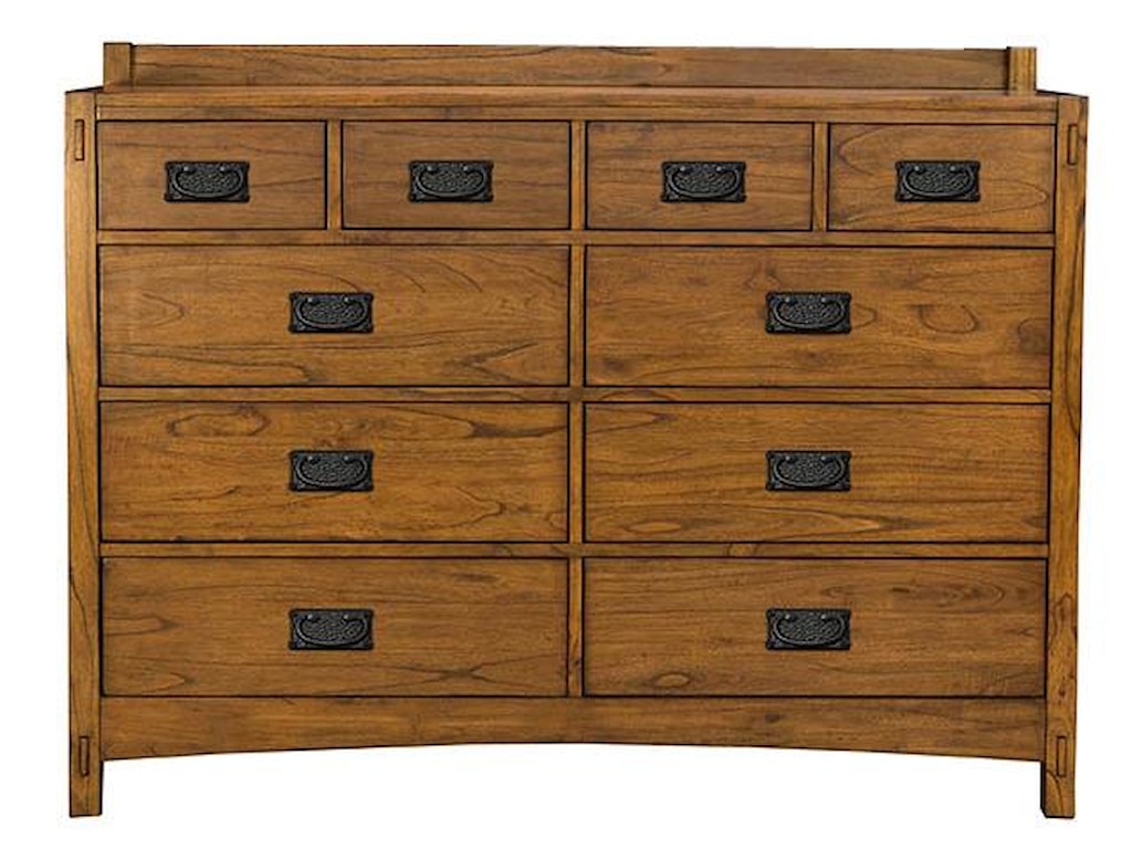 Aamerica Mission Hill Ten Drawer Dresser With Hammer Tone Textured