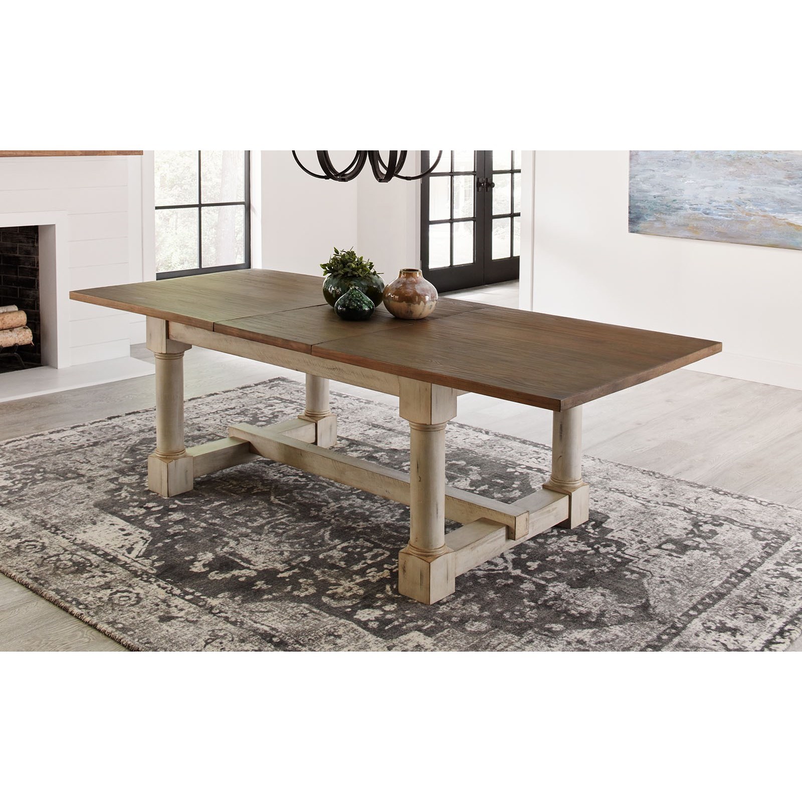 Aamerica Monastery Cottage Style Solid Wood Trestle Table With