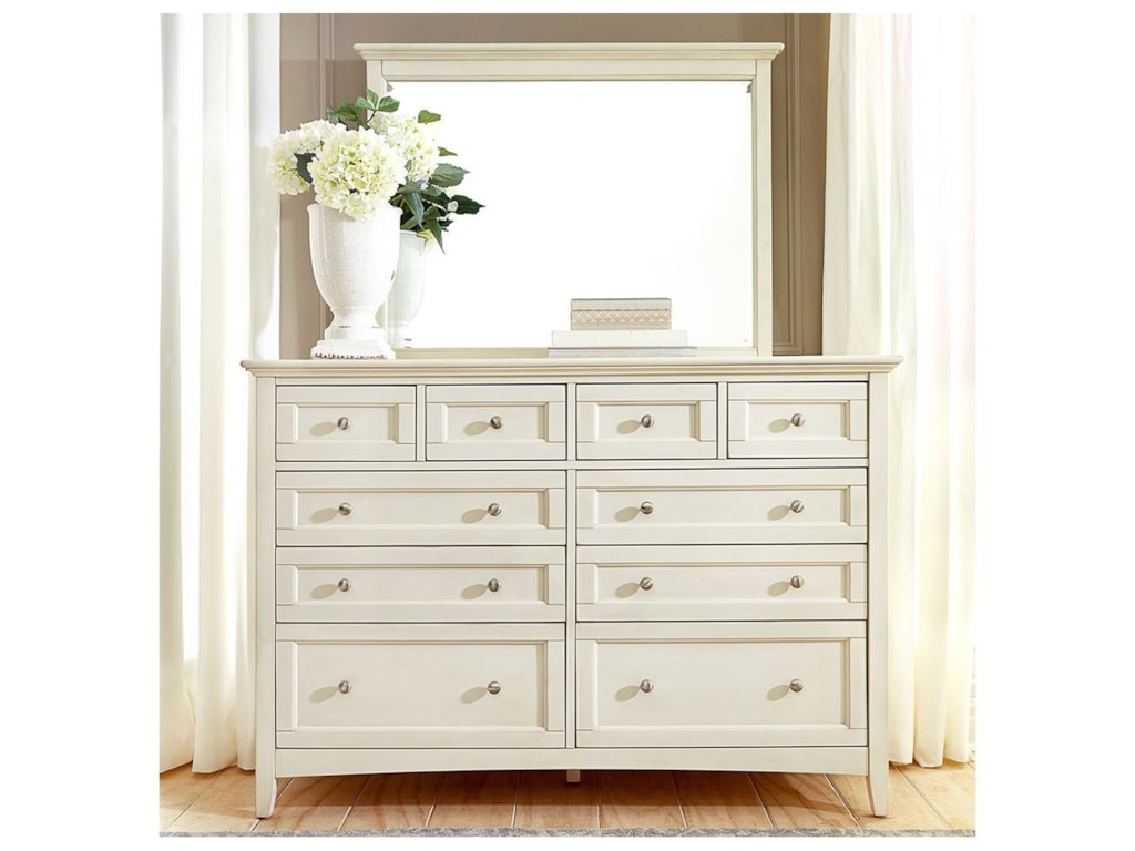 Aamerica Northlake Cottage Style Solid Wood Dresser And Mirror Set Wayside Furniture Sets Cottage Style Solid Wood Dresser