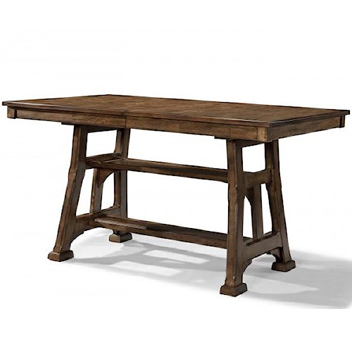 AAmerica Ozark Gathering Height Trestle Table with Shelf | Wayside ...