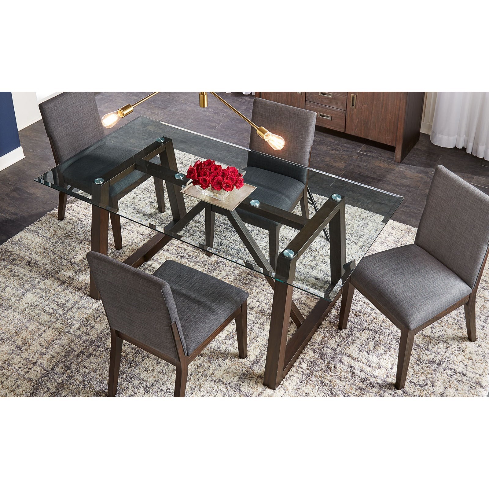 Aamerica Palm Canyon 5 Piece Contemporary Dining Room Table Set