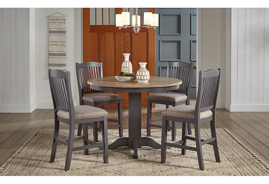 Aamerica Port Townsend 5 Piece Round Gathering Height Table And
