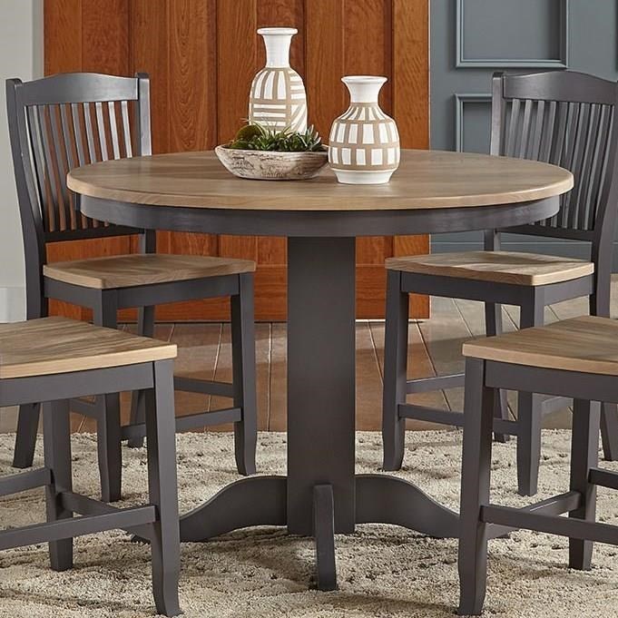 Aamerica Port Townsend Pot Sp 6 75 0 Gather Height Round Pedestal Table Gill Brothers Furniture Kitchen Tables