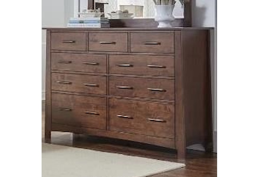 Aamerica Sodo Nine Drawer Dresser With Felt Lined Top Drawers