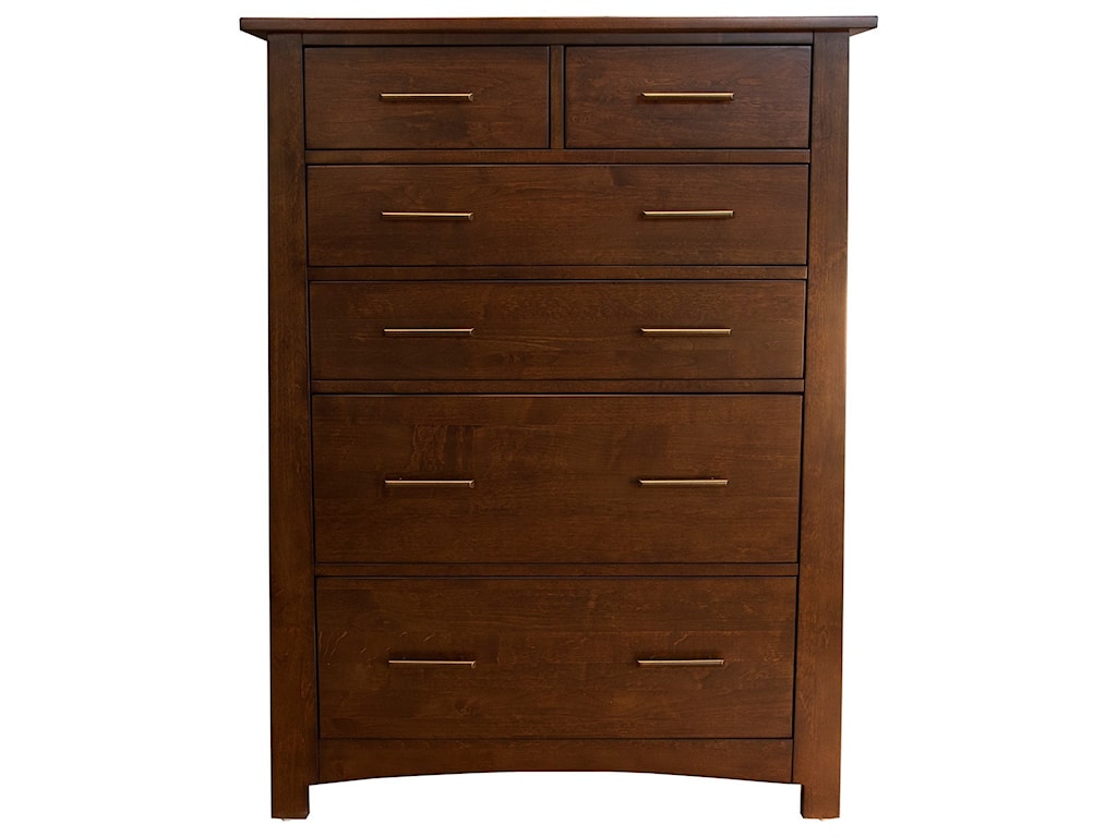 Aamerica Sodo Six Drawer Chest With Metal Bar Drawer Pulls