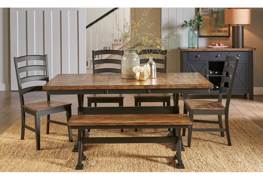 Aamerica Stone Creek Rustic Solid Wood Table And Chair Set With Aamerica Stone Creek Rustic Solid Wood
