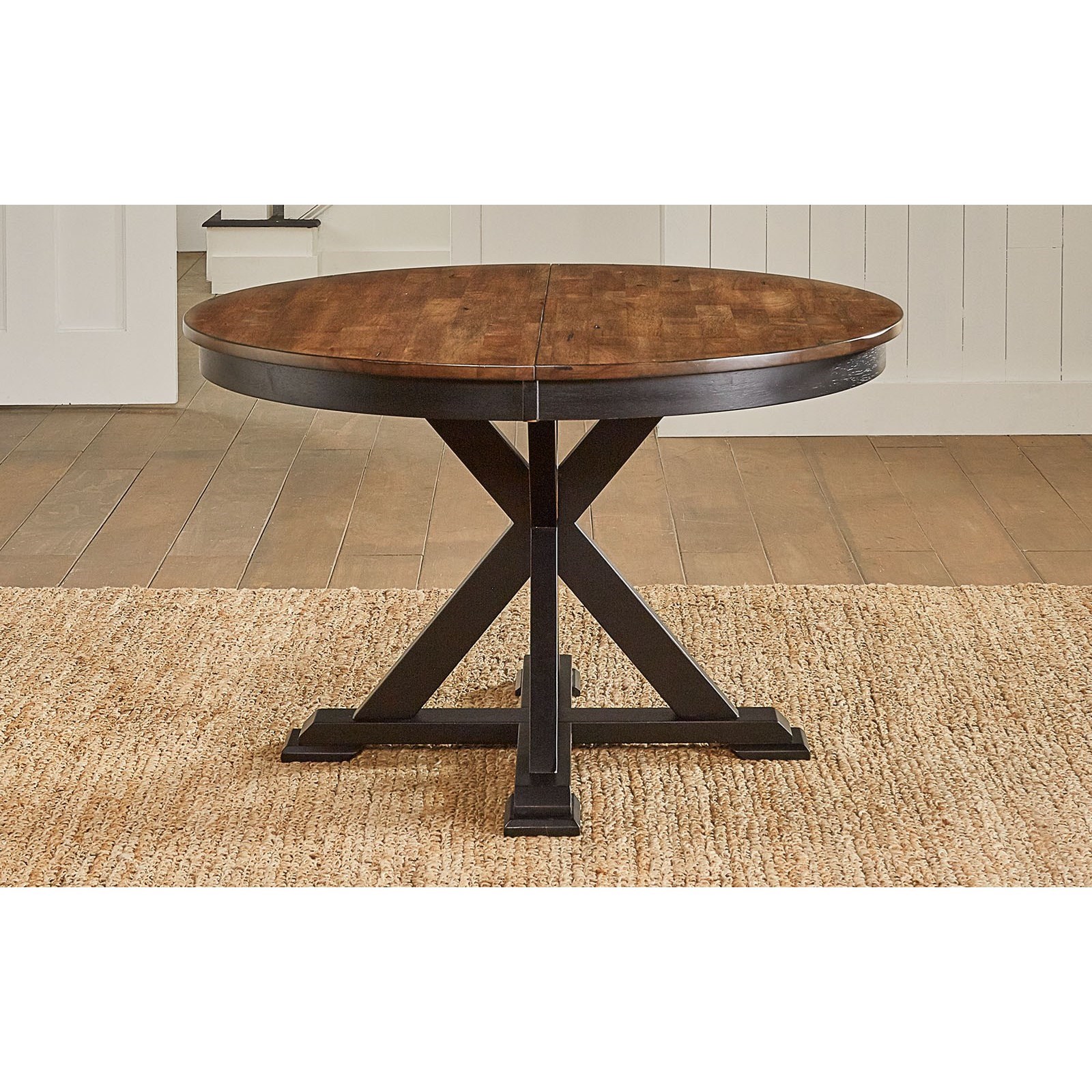 Aamerica Stormy Ridge Sto Bl 6 25 0 Rustic Oval Dining Table With Self Storing Leaf Gill Brothers Furniture Dining Tables