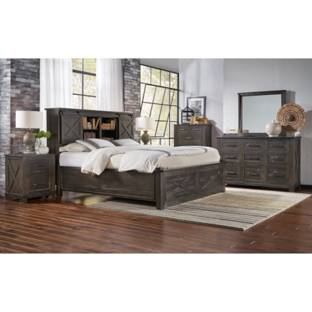 Aamerica Sun Valley King Storage Bed With Footboard Bench Zak S Home Panel Beds