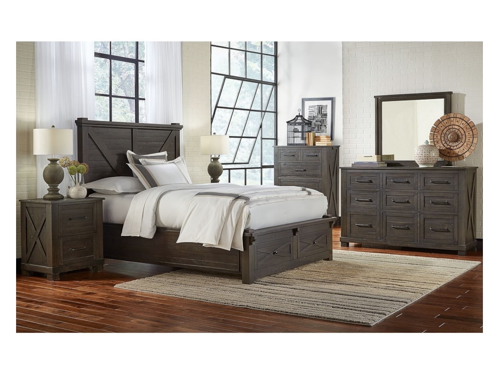 AAmerica Sun ValleyQueen Bed with Footboard Bench