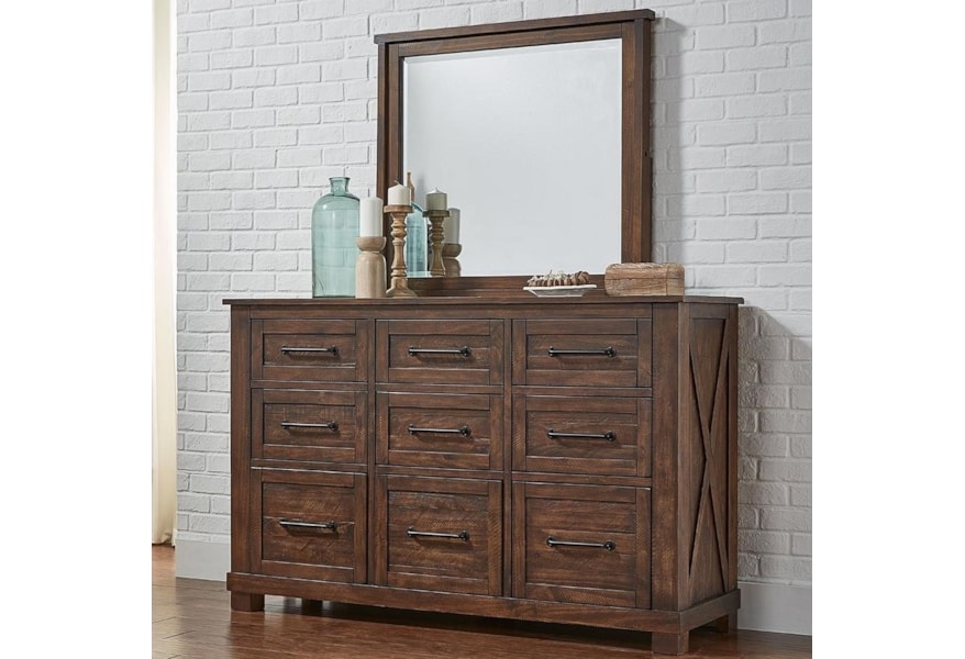 Aamerica Sun Valley Dress And Mirror Set Esprit Decor Home