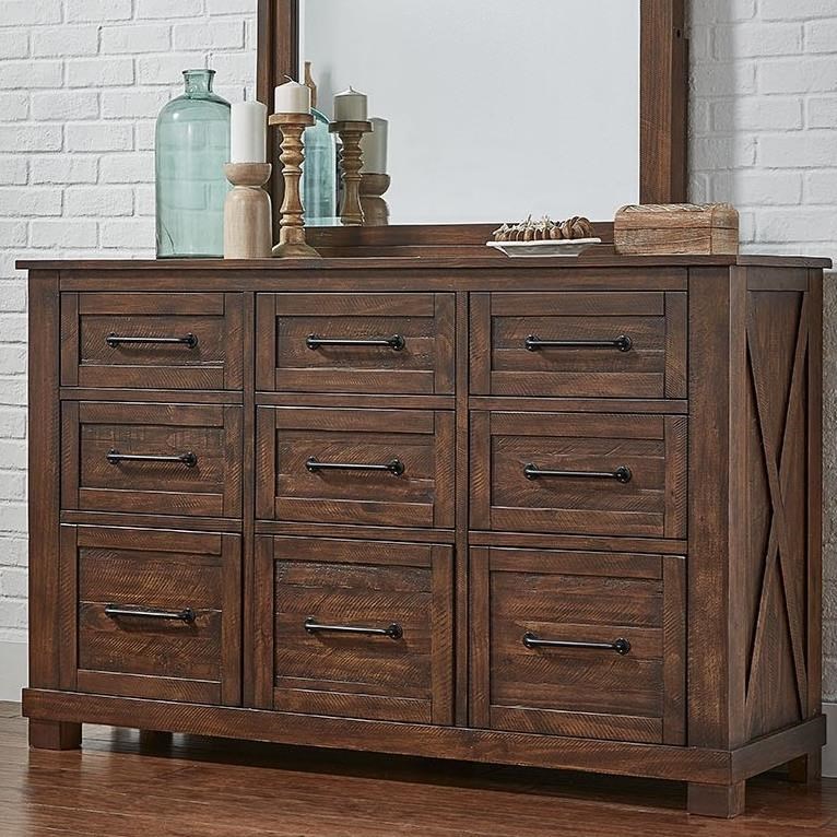 Aamerica Sun Valley 9 Drawer Dresser With Felt Lined Top Drawers