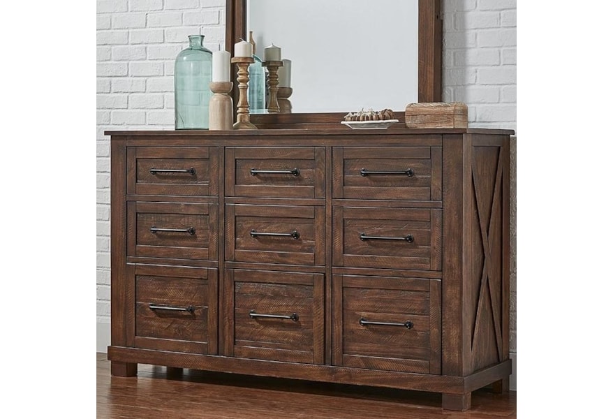 Aamerica Sun Valley 9 Drawer Dresser With Felt Lined Top Drawers