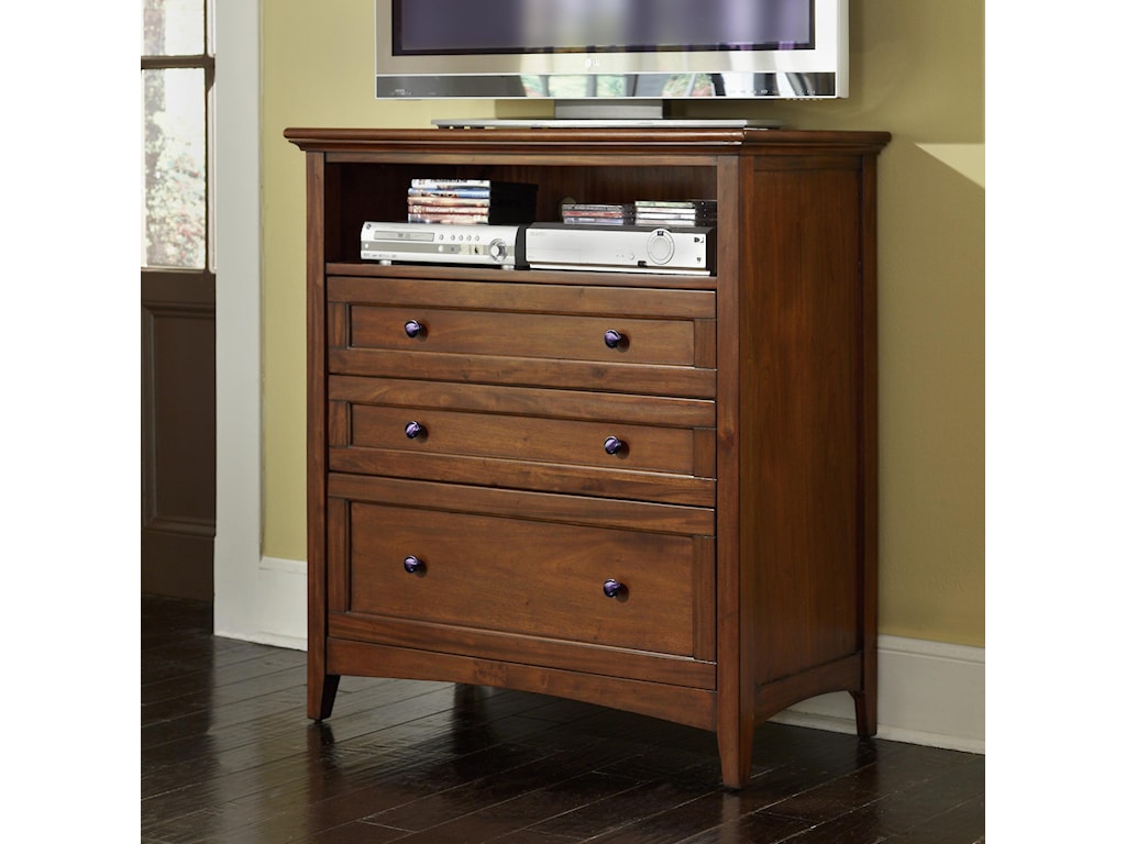 Aamerica Westlake Transitional 3 Drawer Media Chest With Cord